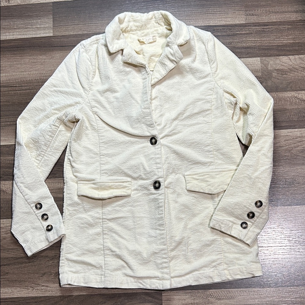 Altar'd State Cream Blazer with Button Accents